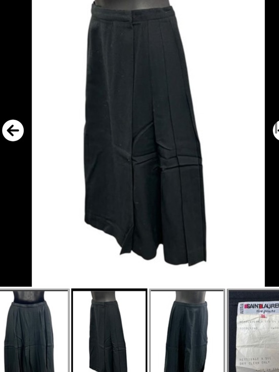 Vintage black wool skirt Saint Laurent - Picture 2 of 4